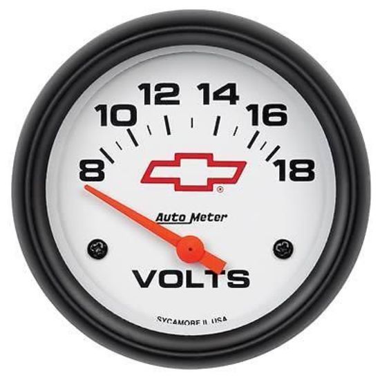 AutoMeter AU5891-00406 Phantom 2-5/8" Voltmeter Gauge 8-18V Chev Bowtie