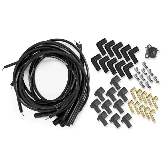 BluePrint BPP28609 8mm SPARK PLUG WIRE SET, 180 DEGREE BOOTS, SMALL BLOCK MOPAR & FORD Spark Plug Wire Set