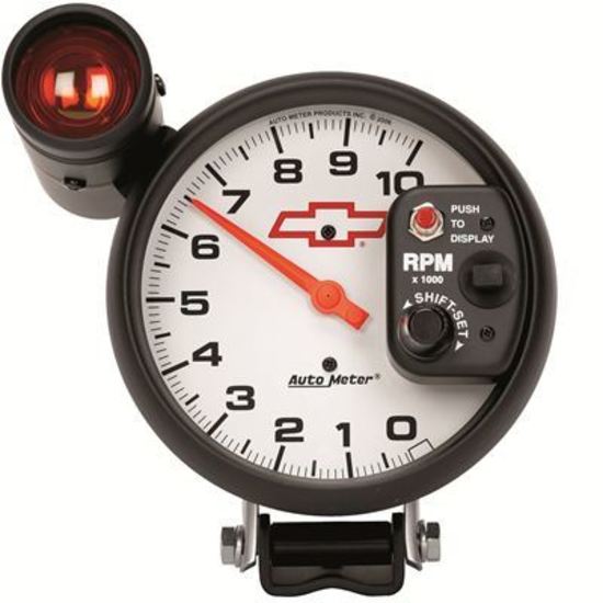 AutoMeter AU5899-00406 Chev Bow-Tie Tachometer 5" Pedestal Mount 0-10 000 RPM