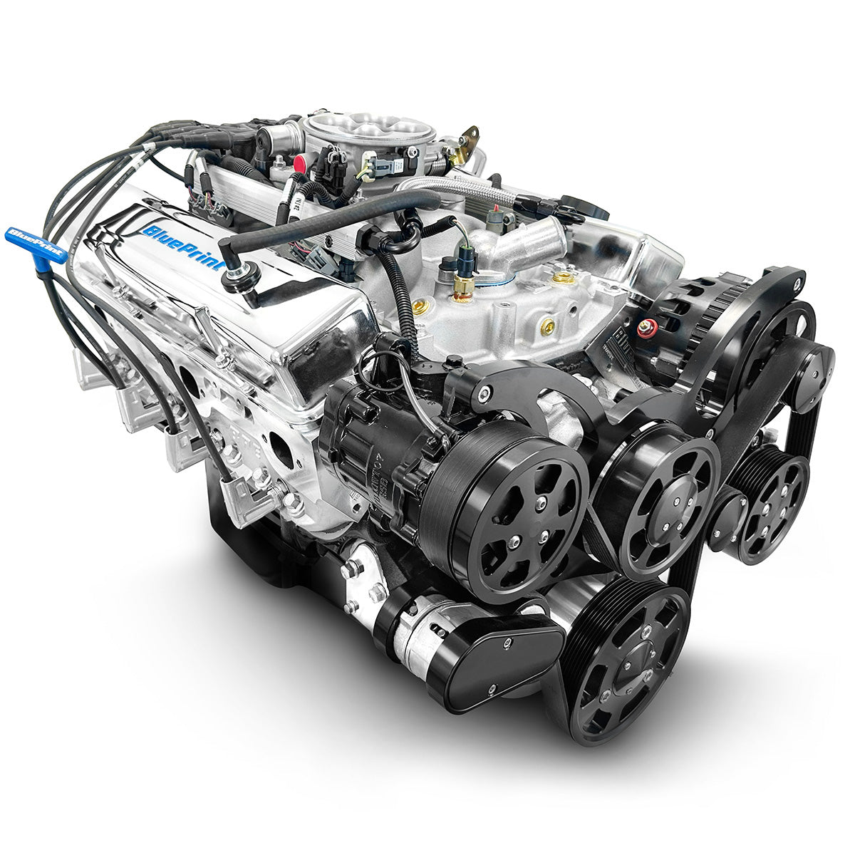BluePrint BP38318MPFIKB Chev SB 383 CI Stroker Crate Engine Dressed Longblock w/ EFI & Pulley Kit