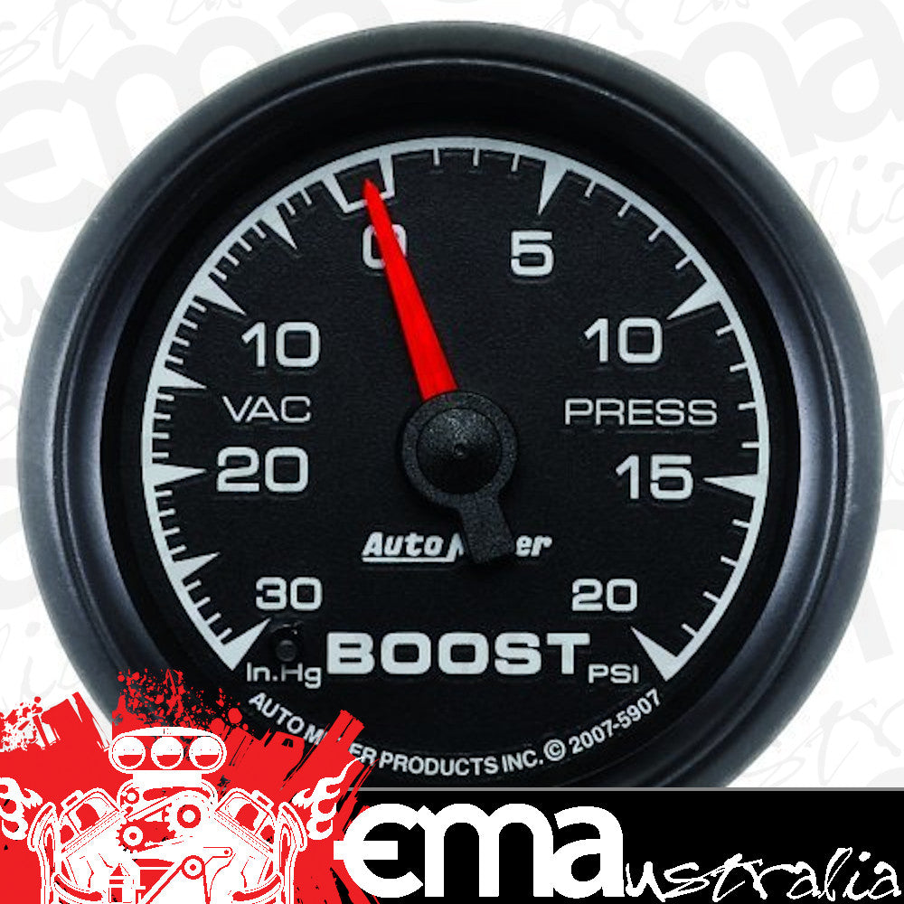 AutoMeter AU5907 ES Boost/Vacuum Gauge 2-1/16" Full Sweep Mech 30 In. Hg/20 PSI