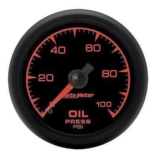 AutoMeter AU5921 ES 2-1/16" Mech Oil Pressure Gauge 0-100 PSI Black/Black