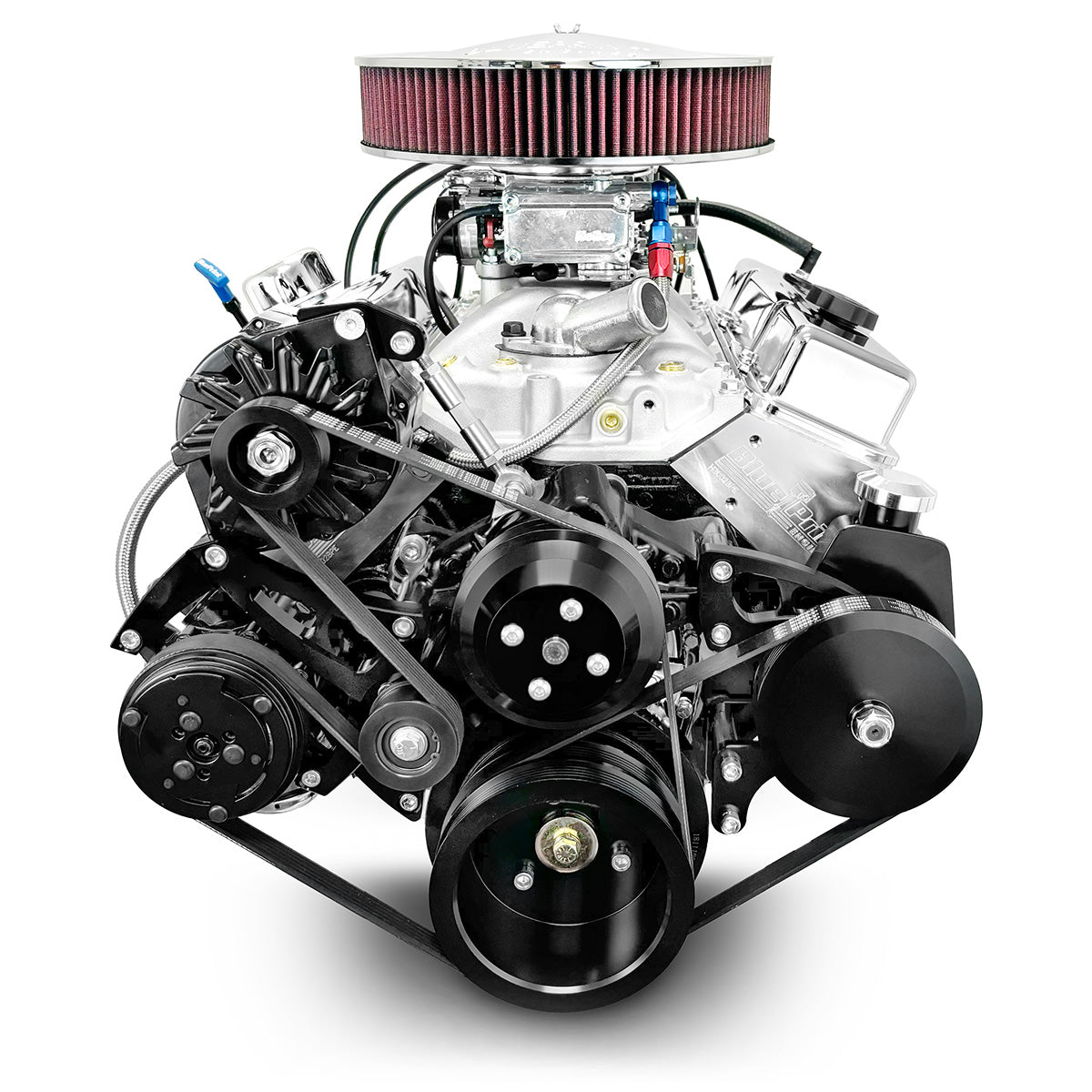 BluePrint BP350CTCK Chev SB 350 CI Crate Engine Dressed Longblock w/ Carb & Pulley Kit