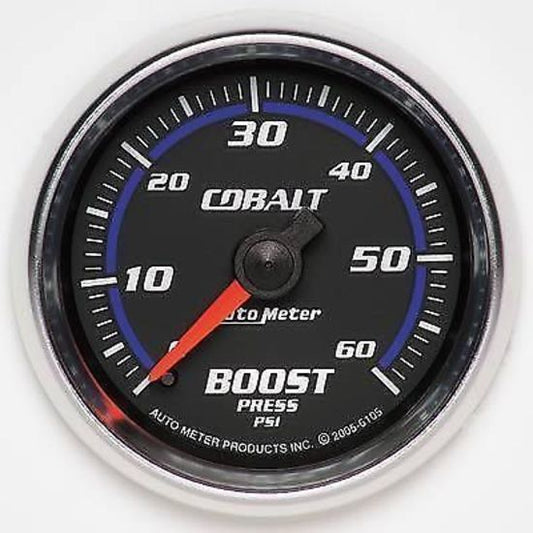 AutoMeter AU6105 Cobalt 2-1/16" Mech Boost Pressure Gauge 0-60 PSI