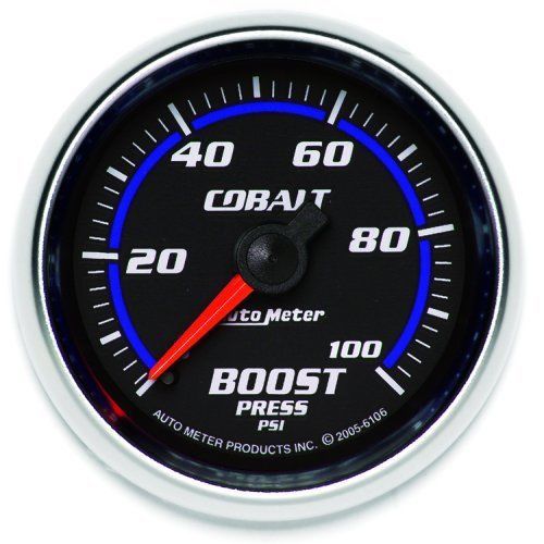 AutoMeter AU6106 Cobalt 2-1/16" Mech Boost Pressure Gauge 0-100 PSI