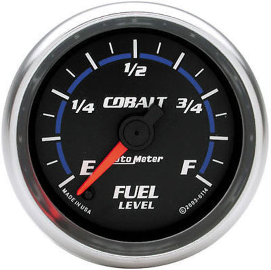 AutoMeter AU6114 Cobalt 2-1/16" Programmable Elec Fuel Level Gauge 0-280 OHMS