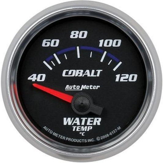 AutoMeter AU6137M Cobalt Water Temperature 40-120 Degrees C 2-1/16" Analog Electrical