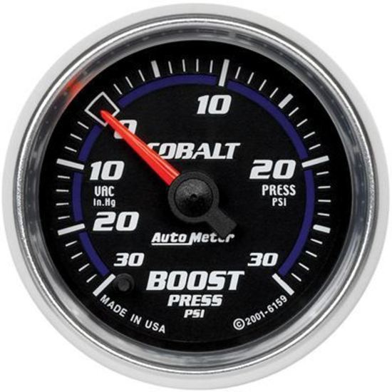 AutoMeter AU6159 Cobalt 2-1/16" Elec Boost/Vacuum Gauge 30 In Hg./30 PSI