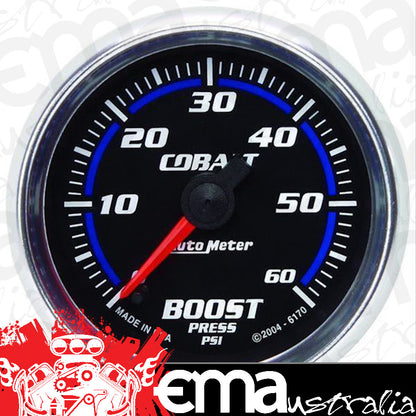AutoMeter 6170 2-1/16" BOOST, 0-60 PSI, COBALT