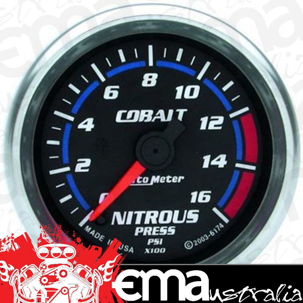 AutoMeter AU6174 Cobalt Nitrous Pressure 0-1600 PSI 2-1/16" Analog Elecal