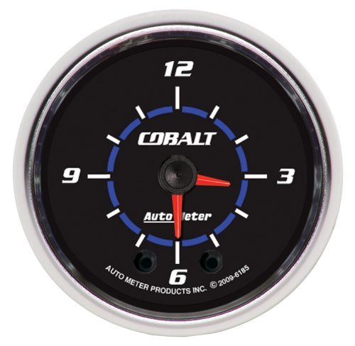 AutoMeter AU6185 Cobalt Clock 2-1/16" Quartz Movement W/Second Hand