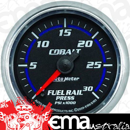 AutoMeter 6186 2-1/16" FUEL RAIL PRESSURE, 0-30K PSI, COBALT