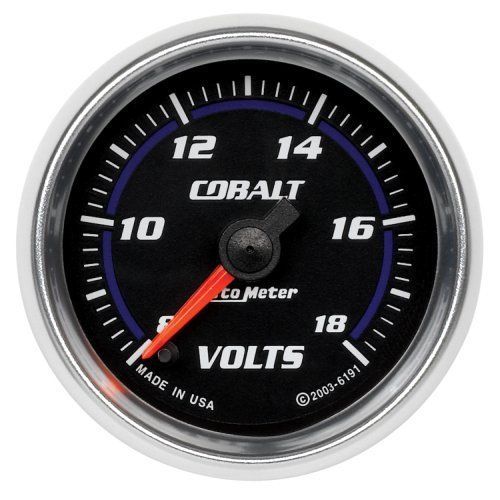 AutoMeter AU6191 Cobalt 2-1/16" Elec Voltmeter 8-18 Volts