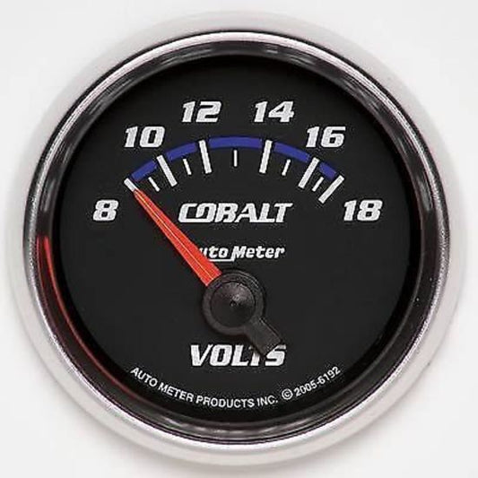 AutoMeter AU6192 Cobalt 2-1/16" Voltmeter Gauge 8-18V
