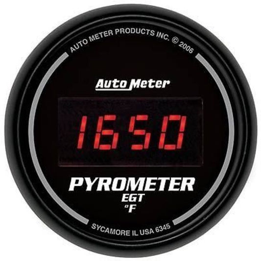 AutoMeter AU6345 Sport-Comp Digital 2-1/16" Pyrometer Egt Gauge 0-2000????F