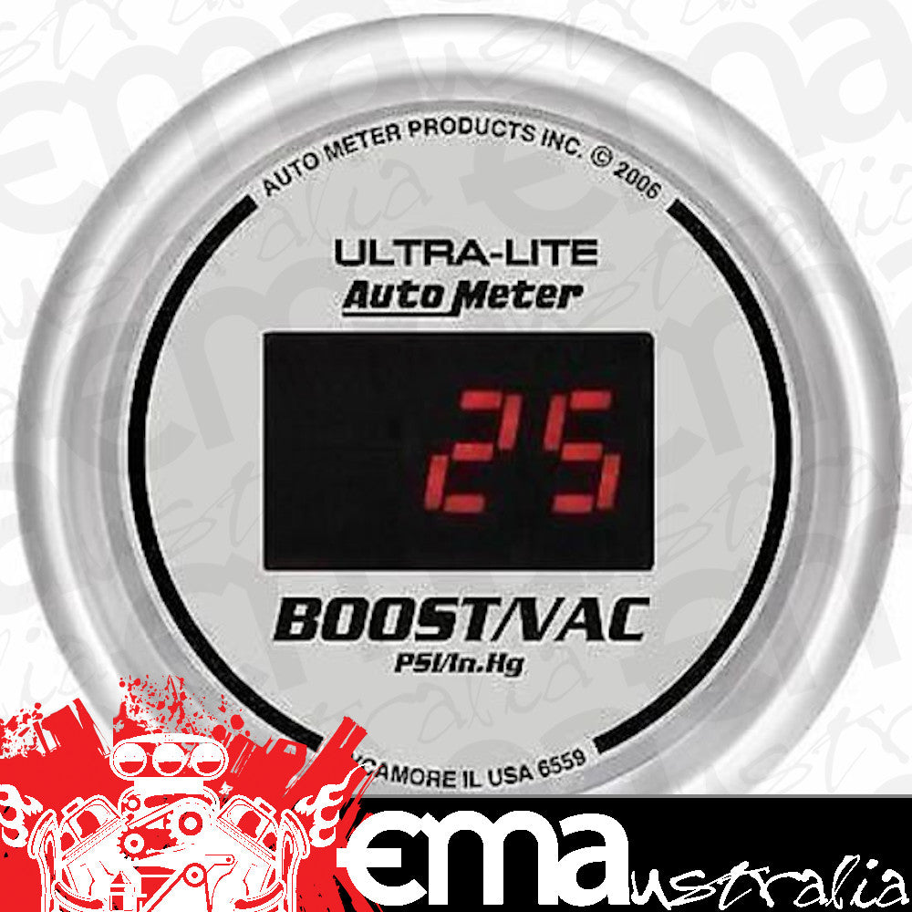 AutoMeter AU6559 Ultra-Lite Digital 2-1/16" Boost/Vac Gauge 30In.Hg/30PSI