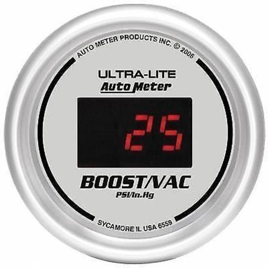 AutoMeter AU6559 Ultra-Lite Digital 2-1/16" Boost/Vac Gauge 30In.Hg/30PSI