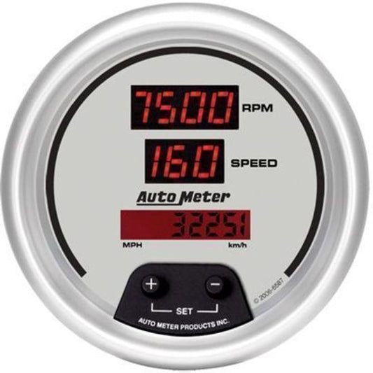 AutoMeter AU6587 3-3/8 Digital Silver Speedo