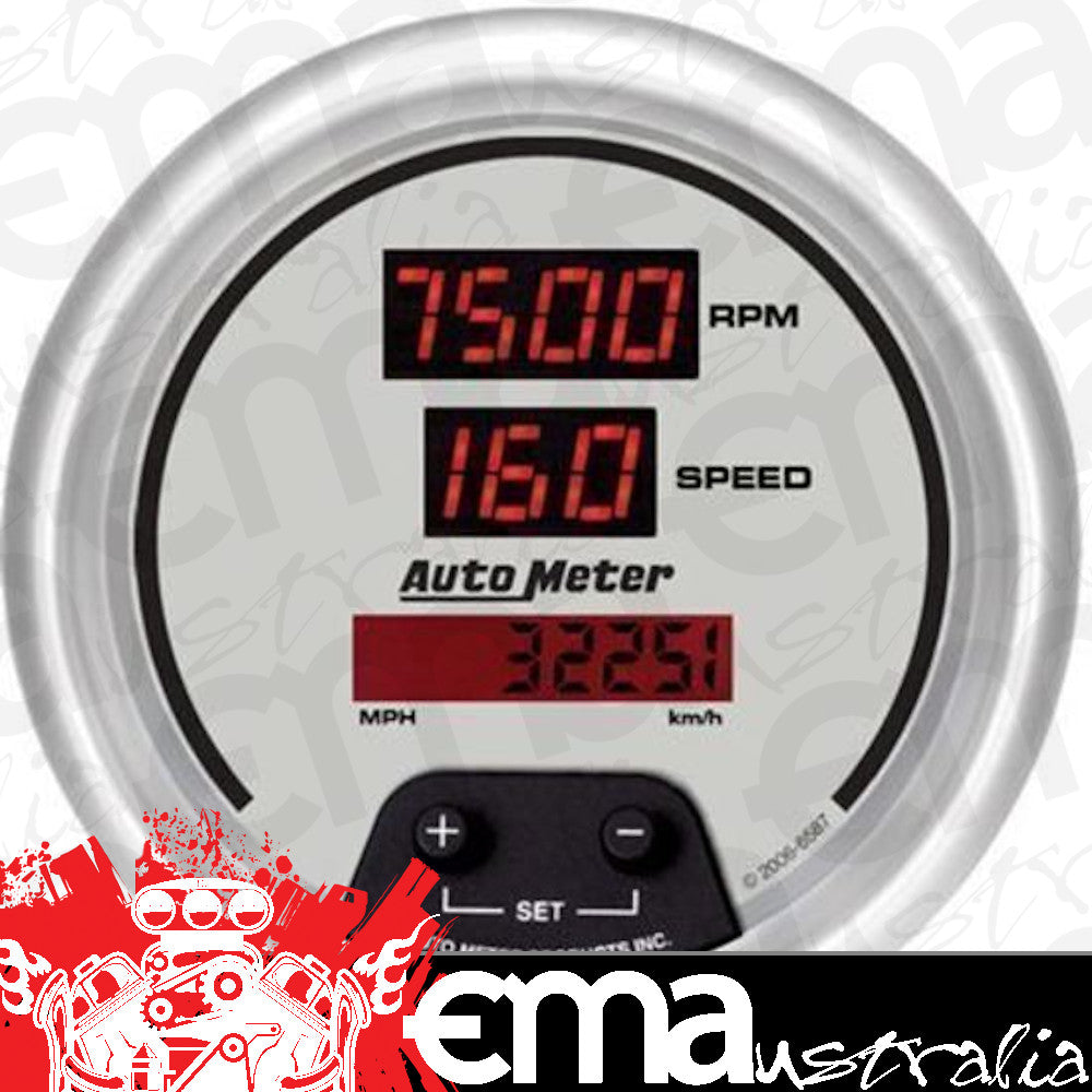 AutoMeter AU6587 3-3/8 Digital Silver Speedo