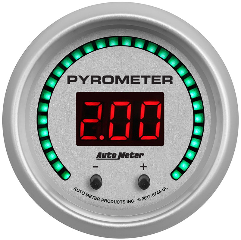 AutoMeter 6744-UL GAUGE, PYROMETER, 2 1/16", TWO CHANNEL, SELECTABLE, ULTRA-LITE ELITE DIGITAL