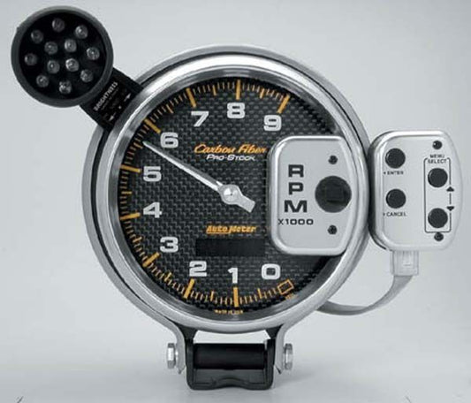 AutoMeter AU6835 Carbon Fiber 5" Memory Tachometer 0-9000RPM W/Shift Light