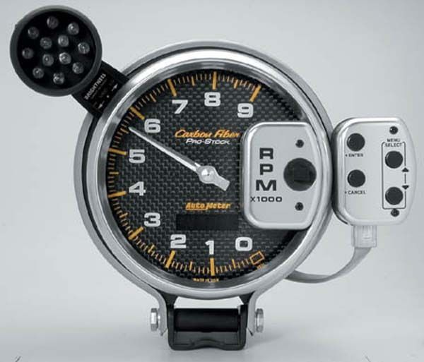 AutoMeter 6835 5" TACHOMETER, 0-9000 RPM, PRO-STOCK PEDESTAL W/ SUPER LITE & PEAK MEM