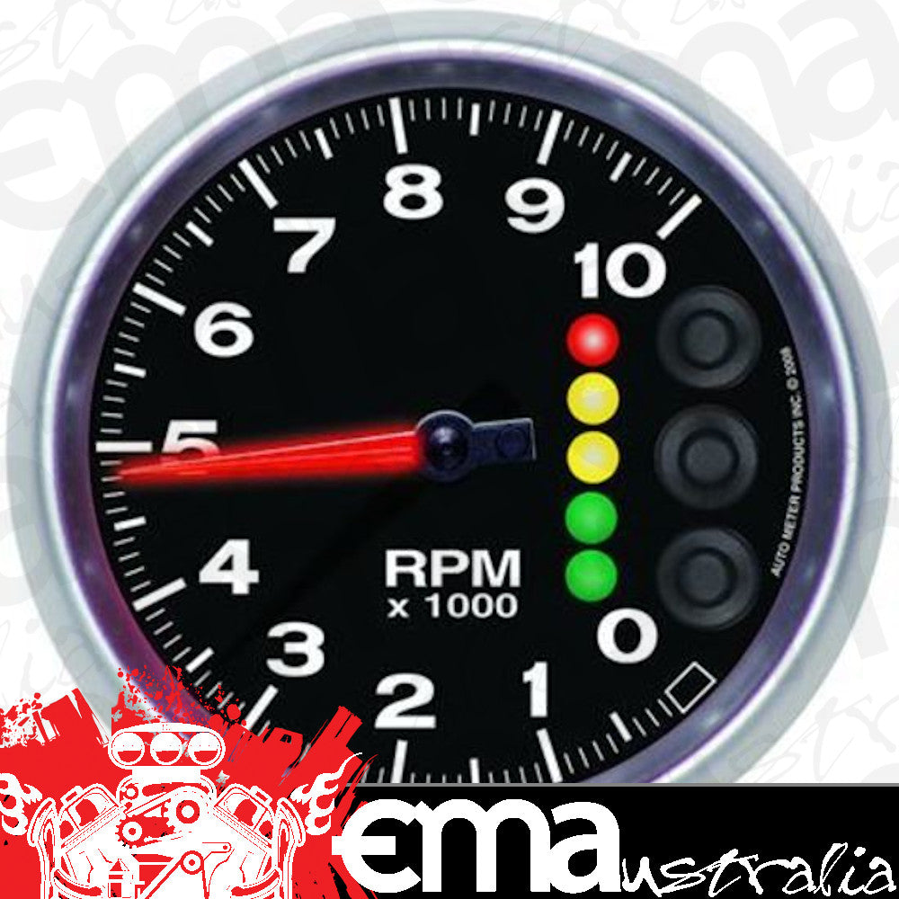 AutoMeter AU6847-05705 Gauge Elite Tachometer Progressive Shift Light Pit Road Light 5 In. 10000 RPM Elec