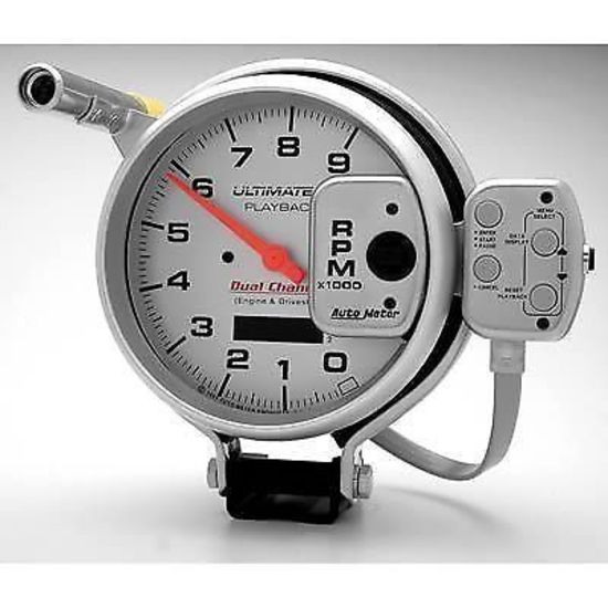 AutoMeter AU6884 Ultimate II 5" Dual Channel Memory Tacho 9000 RPM Shift Light