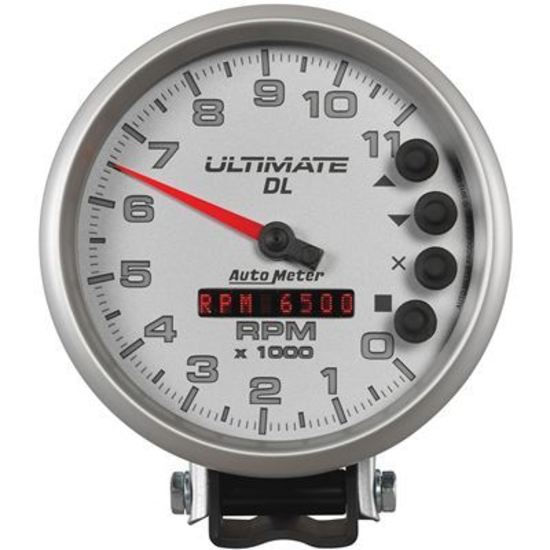 AutoMeter AU6895 Ultimate Dl Tachometer 0-11000 RPM 5 In. Diameter Silver Face Analog Elecal