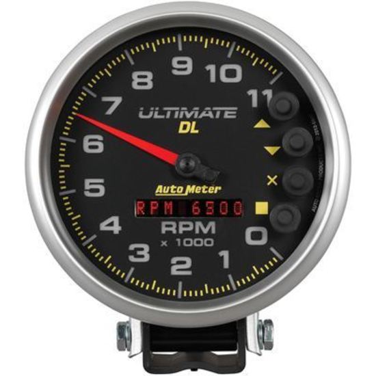 AutoMeter AU6897 Ultimate Dl Tachometer 0-11000 RPM 5 In. Diameter Black Face Analog Elecal