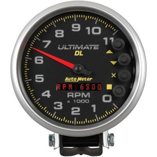 AutoMeter AU6897 Ultimate Dl Tachometer 0-11000 RPM 5 In. Diameter Black Face Analog Elecal