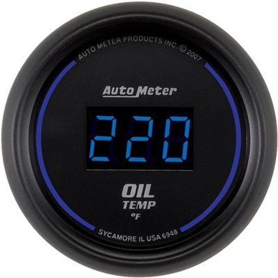 AutoMeter AU6948 Cobalt Digital Oil Temperature 0-400¶ø F 2-1/16" Diameter Elecal Blue