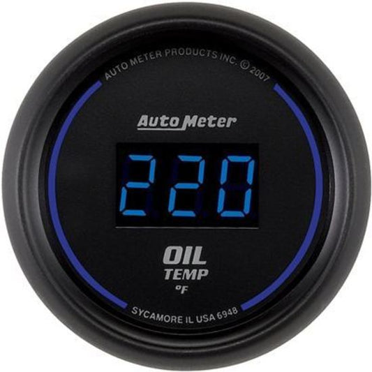 AutoMeter AU6948 Cobalt Digital Oil Temperature 0-400¶ø F 2-1/16" Diameter Elecal Blue