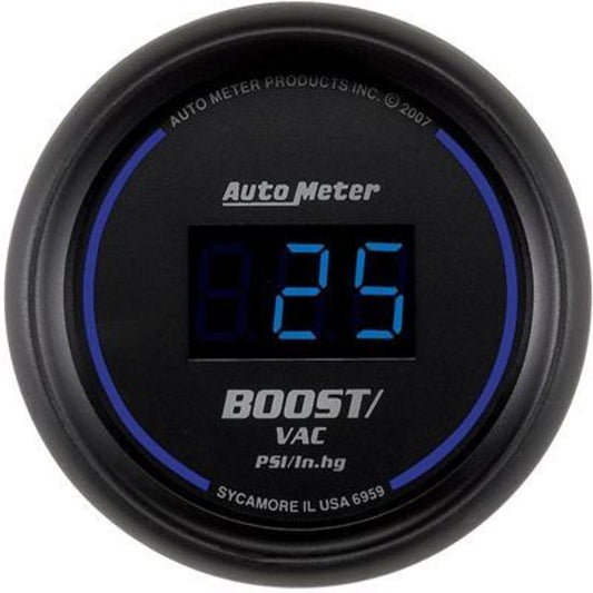 AutoMeter AU6959 Cobalt Digital Boost/Vacuum Gauge Digital In-Dash 2-1/16" 30 In Hg.-Vac./30 PSI