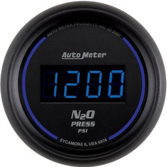 AutoMeter AU6974 Cobalt Digital Nitrous Pressure 0-2000 PSI 2-1/16" Diameter Elecal Blue