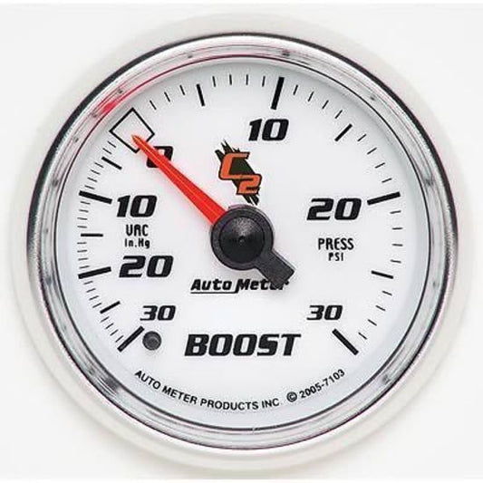 AutoMeter AU7103 C2 2-1/16" Mech Boost Vacuum Gauge 30 In Hg/30 PSI