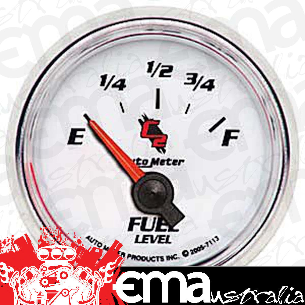 AutoMeter AU7113 C2 Fuel Level Gauge 2-1/16" Short Sweep Elec Gm 0 OHMS Empty/90 OHMS Full