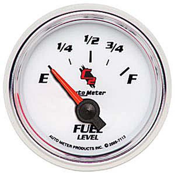 AutoMeter AU7113 C2 Fuel Level Gauge 2-1/16" Short Sweep Elec Gm 0 OHMS Empty/90 OHMS Full