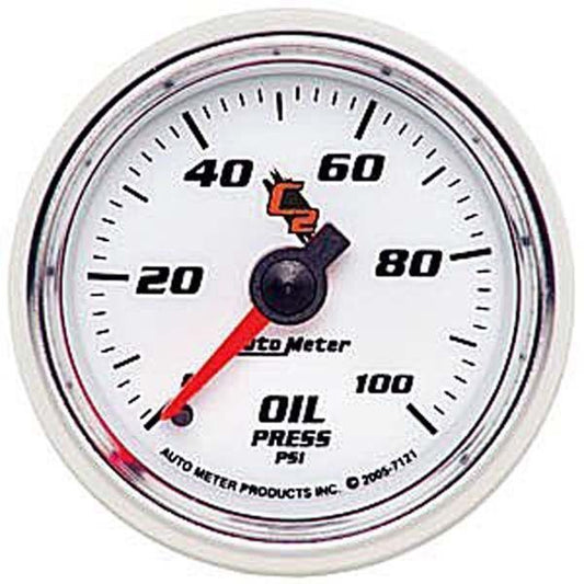 AutoMeter AU7121 C2 2-1/16" Mech Oil Pressure Gauge 0-100 PSI