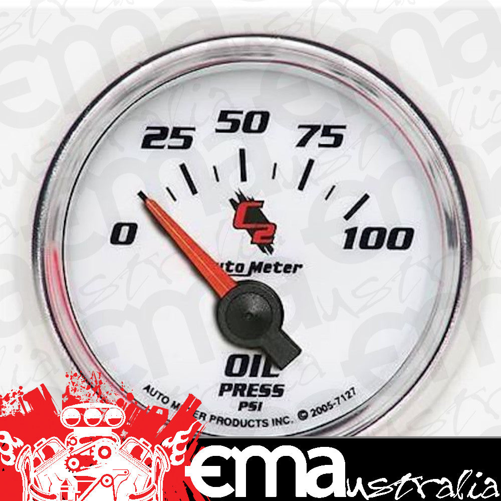 AutoMeter AU7127 C2 2-1/16" Elec Oil Pressure Gauge 100 PSI