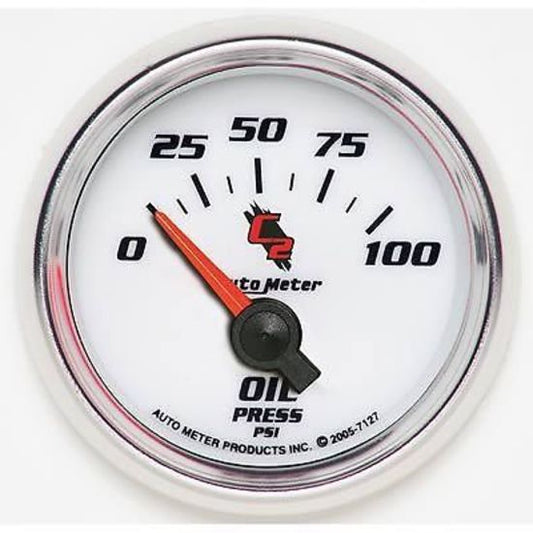 AutoMeter AU7127 C2 2-1/16" Elec Oil Pressure Gauge 100 PSI