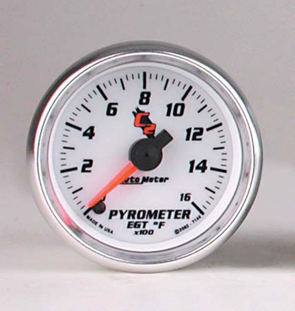 AutoMeter AU7144 C2 2-1/16" Elec Pyrometer Egt Gauge 0-1600????F
