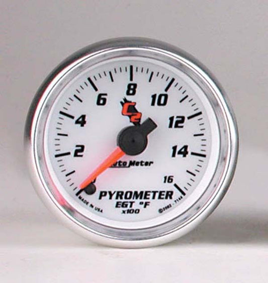 AutoMeter AU7144 C2 2-1/16" Elec Pyrometer Egt Gauge 0-1600????F