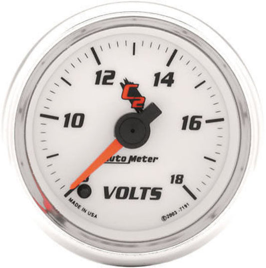 AutoMeter AU7191 C2 2-1/16" Elec Voltmeter Gauge 8-18 Volts