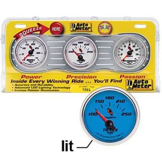 AutoMeter AU7201 C2 Analog Pyrometer Clock Transmission Temperature Elec Mech Kit