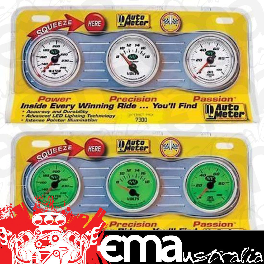 AutoMeter AU7300 NV Mech 3 Pack Oil Water Volt