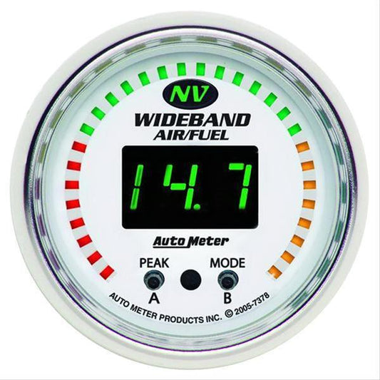 Autometer AU7378 NV Series Digital Gauge Air/Fuel Ratio 0-5 Ohm Wideband, Lean/Rich 2 1/16" Digital Electrical