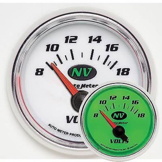 AutoMeter AU7392 NV 2-1/16" Elec Voltmeter Gauge 8-18 Volts