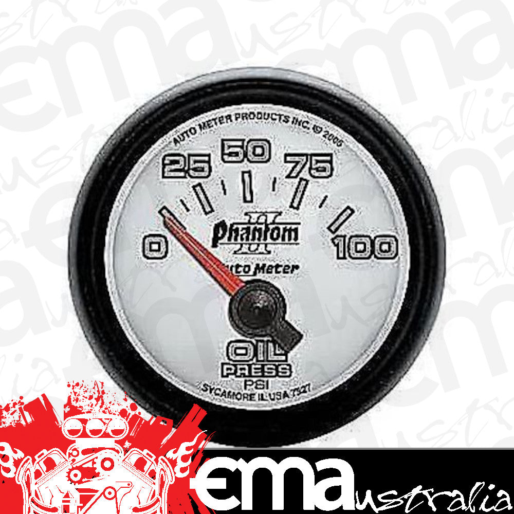 AutoMeter AU7527 Phantom II 2-1/6" Elec Oil Pressure Gauge 0-100 PSI