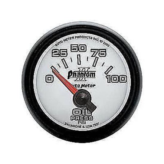 AutoMeter AU7527 Phantom II 2-1/6" Elec Oil Pressure Gauge 0-100 PSI